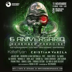 Flyer de 6º Aniversario Remember Paradise