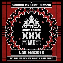 Flyer de Attica Aniversario XXXVI