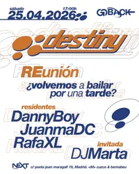 Flyer de Destiny REunión