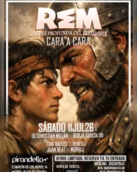 Flyer de REM Cara a Cara